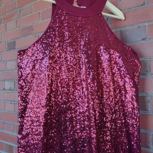 Sequined Burgundy Top, No Boundaries Brand in Size L